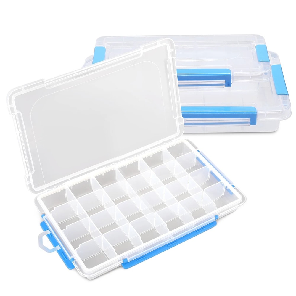 Grids DIY Organizer Container Box With Adjustable Dividers Clear Plastic 7