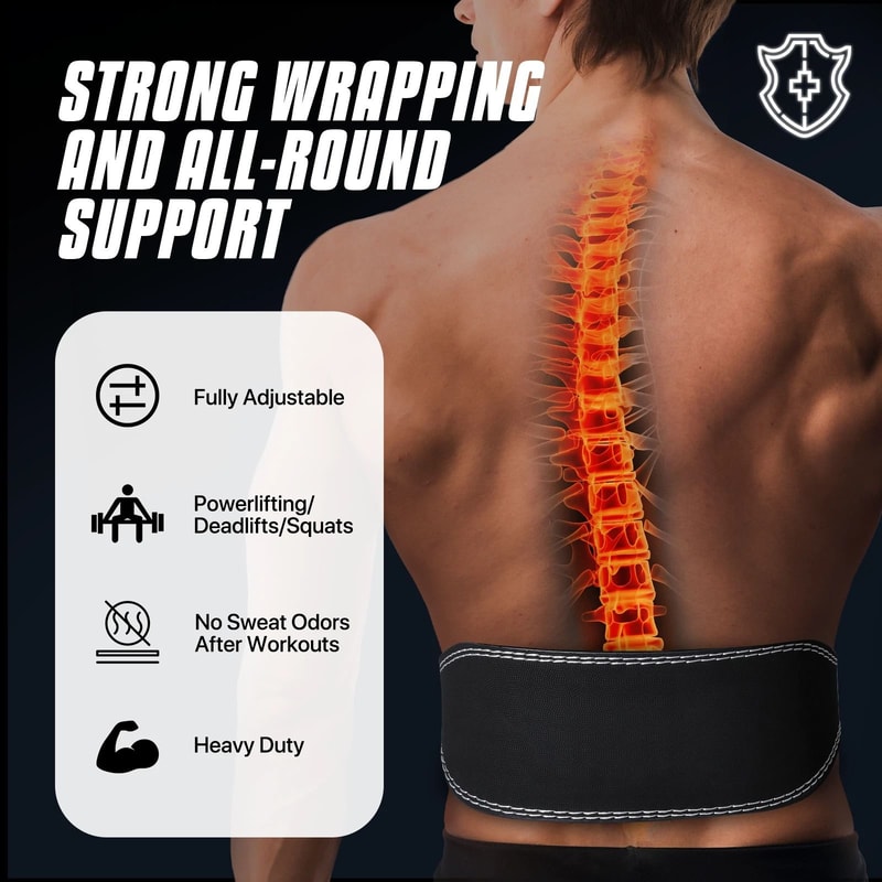 Premium Leather Weight Lifting Belt For Fitness Bodybuilding Back Support For Strength Training 6