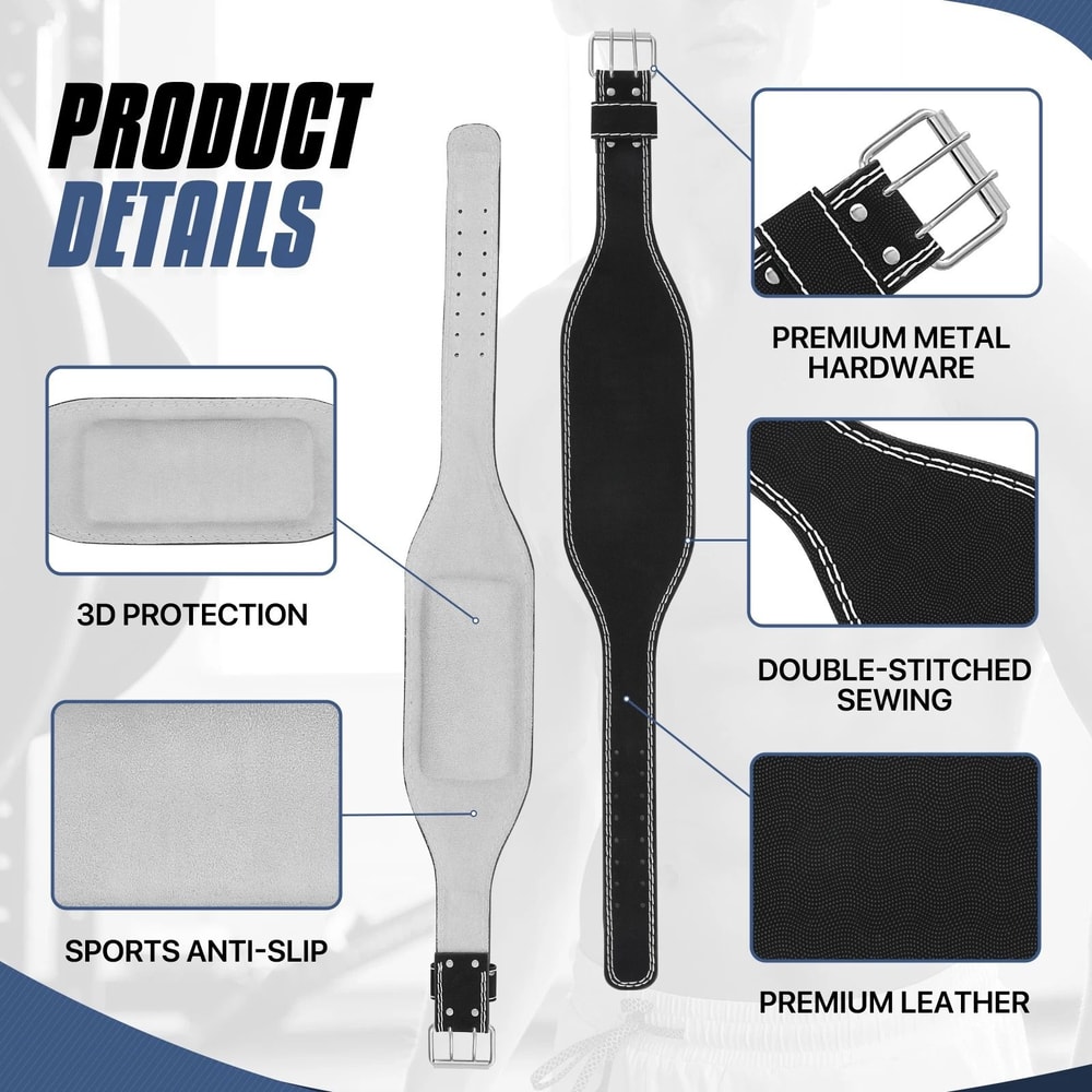 Premium Leather Weight Lifting Belt For Fitness Bodybuilding Back Support For Strength Training 7