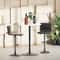 Wooden Round Bar Pub Table With Adjustable Height Chrome Base Perfect For Kitchen Dining Spaces 0