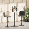 Wooden Round Bar Pub Table With Adjustable Height Chrome Base Perfect For Kitchen Dining Spaces 0