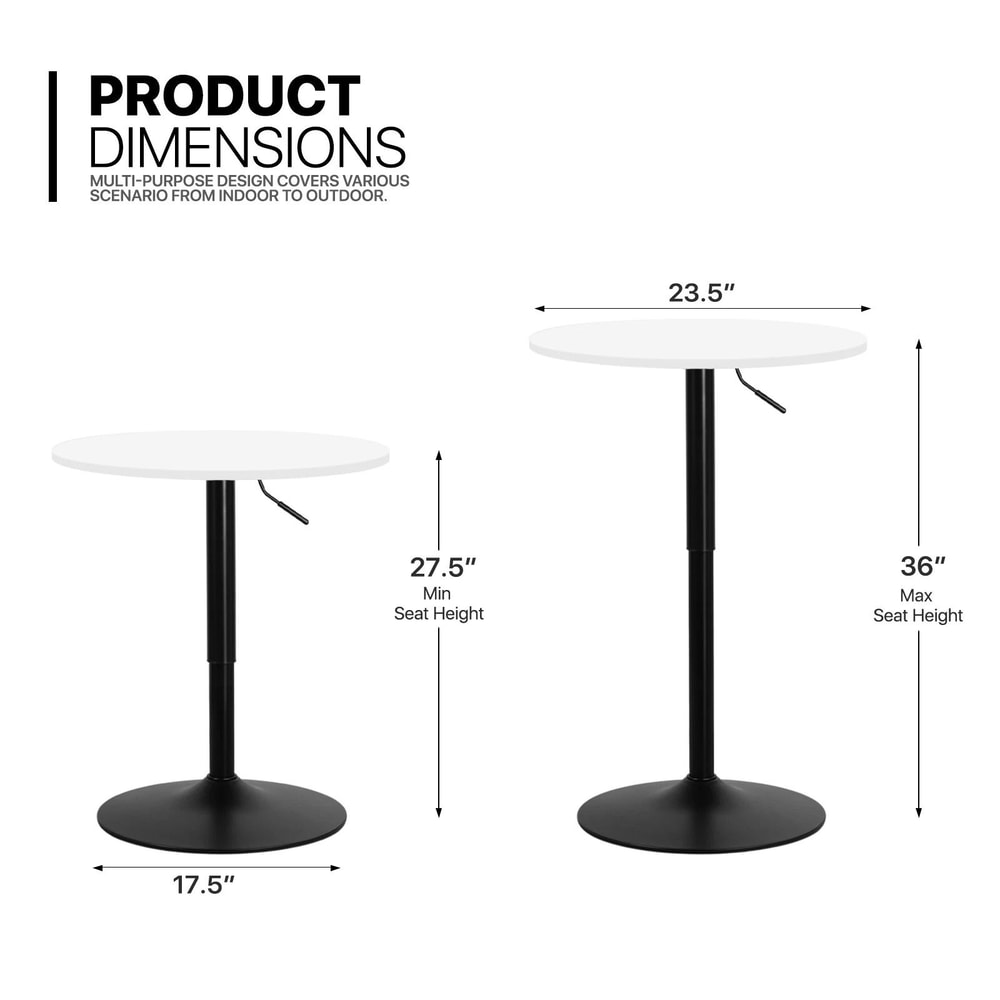 Wooden Round Bar Pub Table With Adjustable Height Chrome Base Perfect For Kitchen Dining Spaces 5