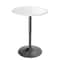 Wooden Round Bar Pub Table With Adjustable Height Chrome Base Perfect For Kitchen Dining Spaces 6