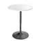 Wooden Round Bar Pub Table With Adjustable Height Chrome Base Perfect For Kitchen Dining Spaces 6