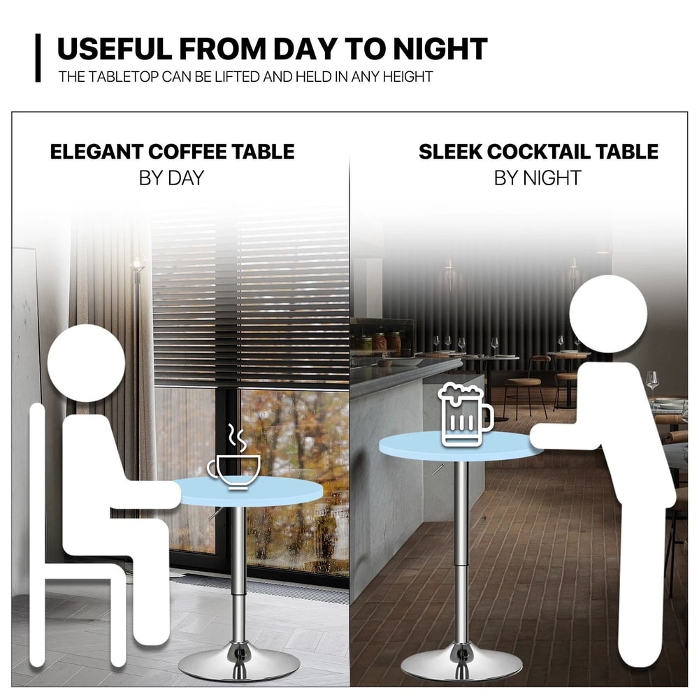 Adjustable Pub Bar Cocktail Table Modern Counter Height Table For Home Office 1
