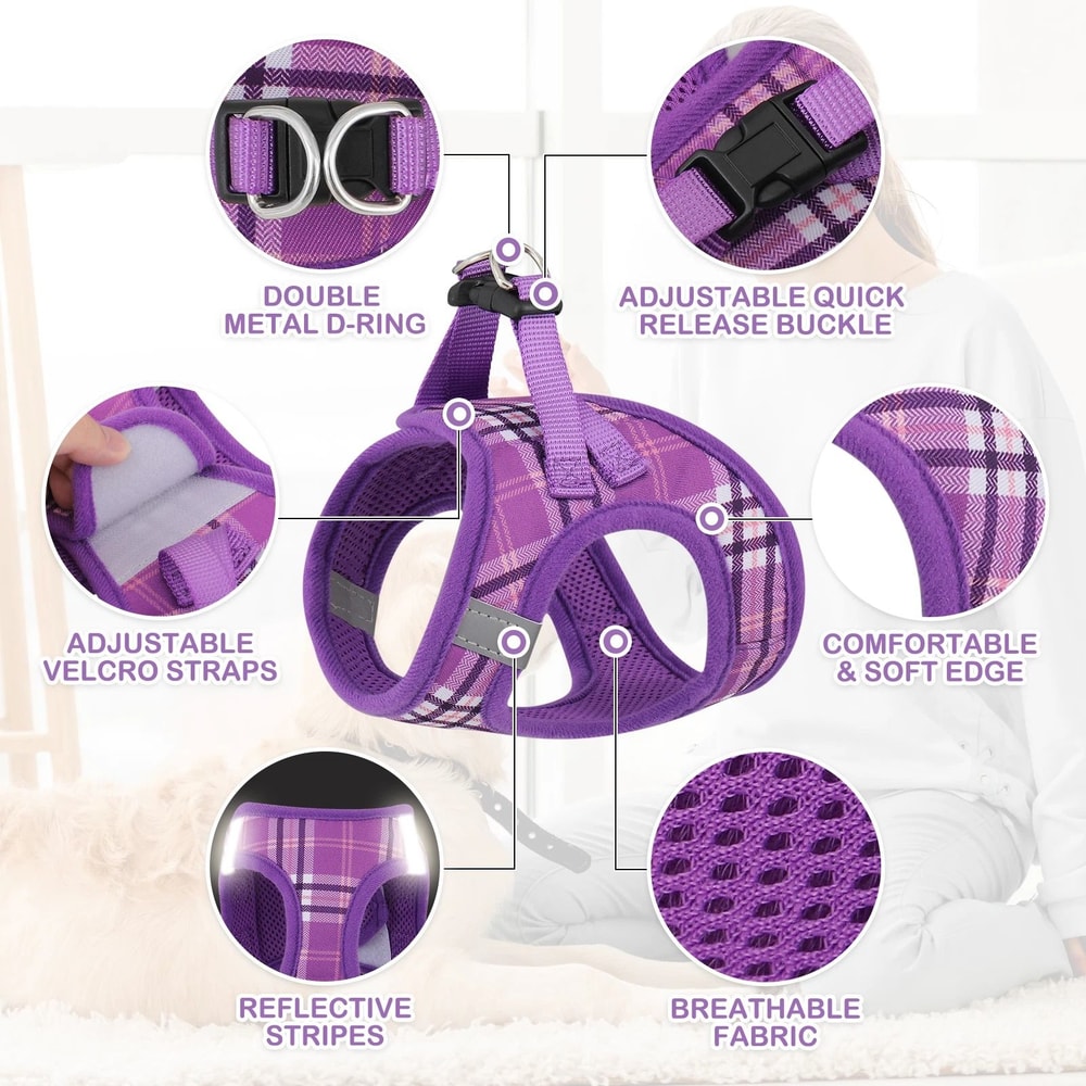 Breathable Mesh Dog Harness With Adjustable Control And Reflective Leash Set Perfect For Comfortab 6