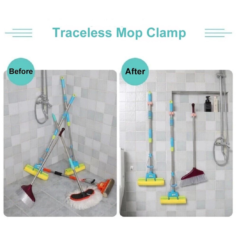 Wall Mount Mop Holder Broom Organizer Garage Tool Storage 9