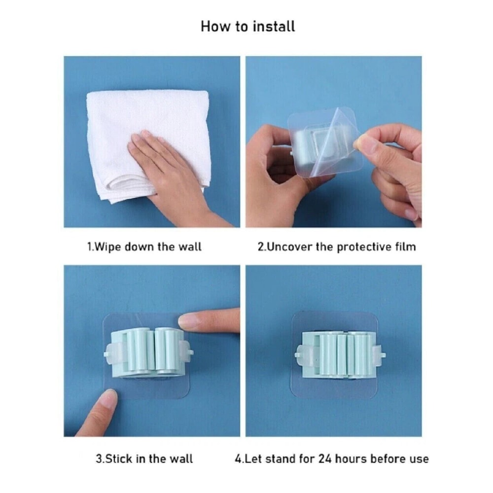 Wall Mount Mop Holder Broom Organizer Garage Tool Storage 5