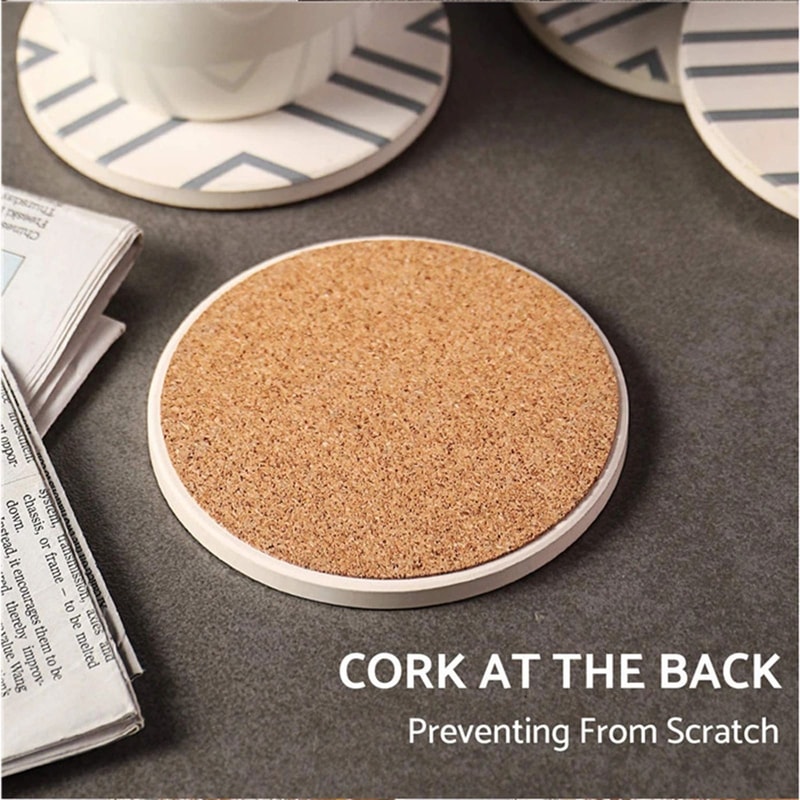 Absorbent Ceramic Coasters With Holder Ideal Drink Mat For Coffee Tea Cup Decor 1