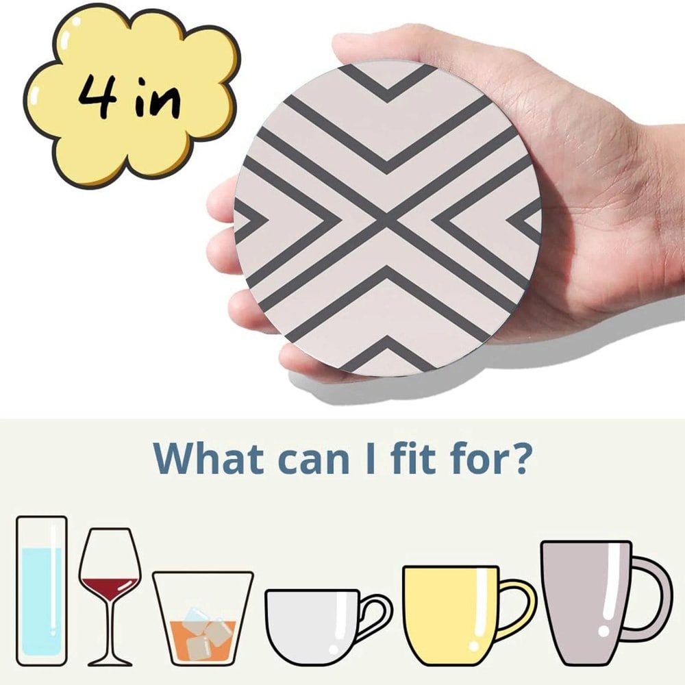 Absorbent Ceramic Coasters With Holder Ideal Drink Mat For Coffee Tea Cup Decor 7