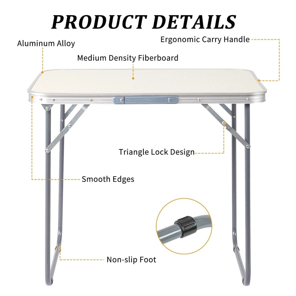 Portable Aluminum Folding Table Perfect For Picnic Camping And Outdoor Activities Adjustable Heig 6