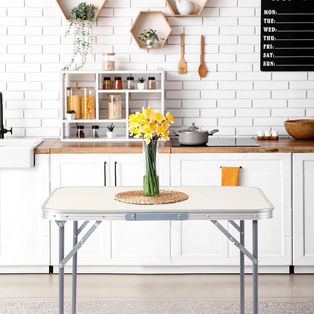 Portable Aluminum Folding Table Perfect For Picnic Camping And Outdoor Activities Adjustable Heig 1