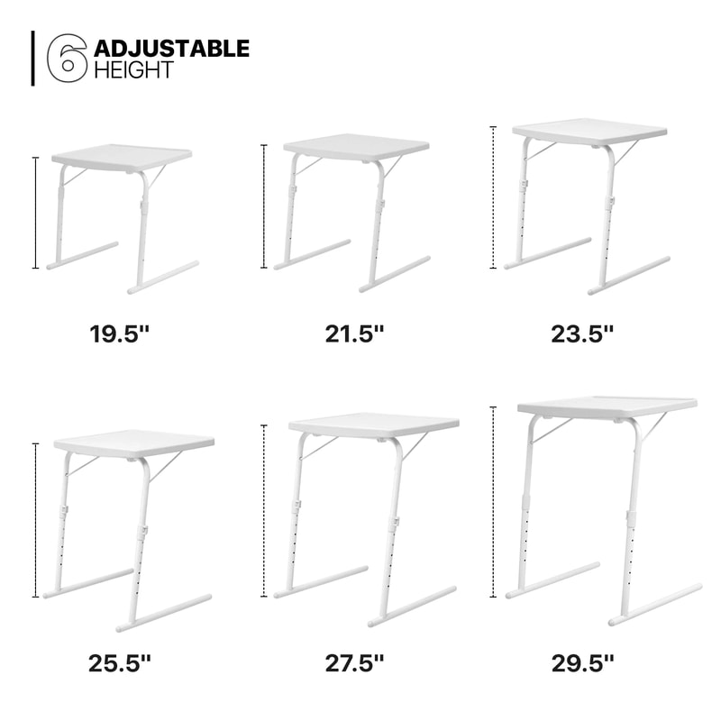 Folding Adjustable Height TV Tray Portable Sofa Bed Side Table Laptop Desk 6