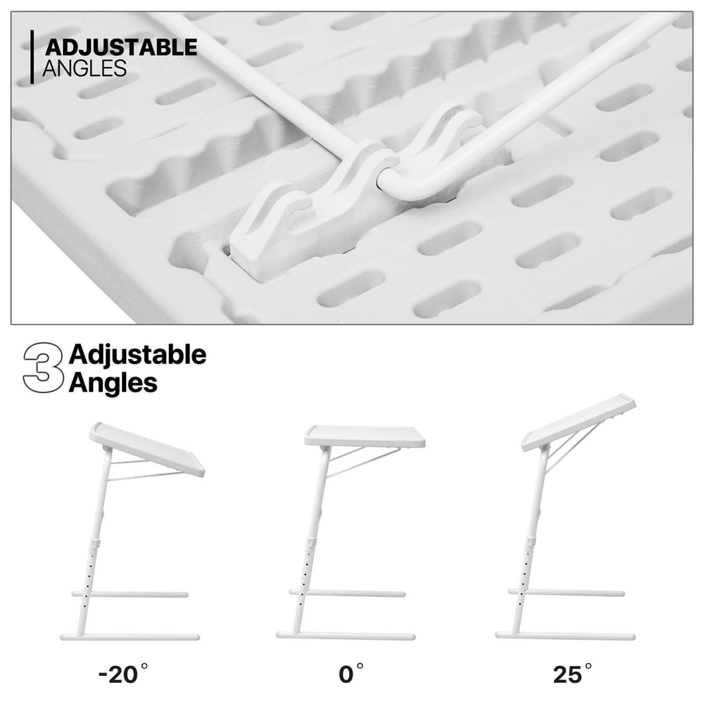 Folding Adjustable Height TV Tray Portable Sofa Bed Side Table Laptop Desk 8