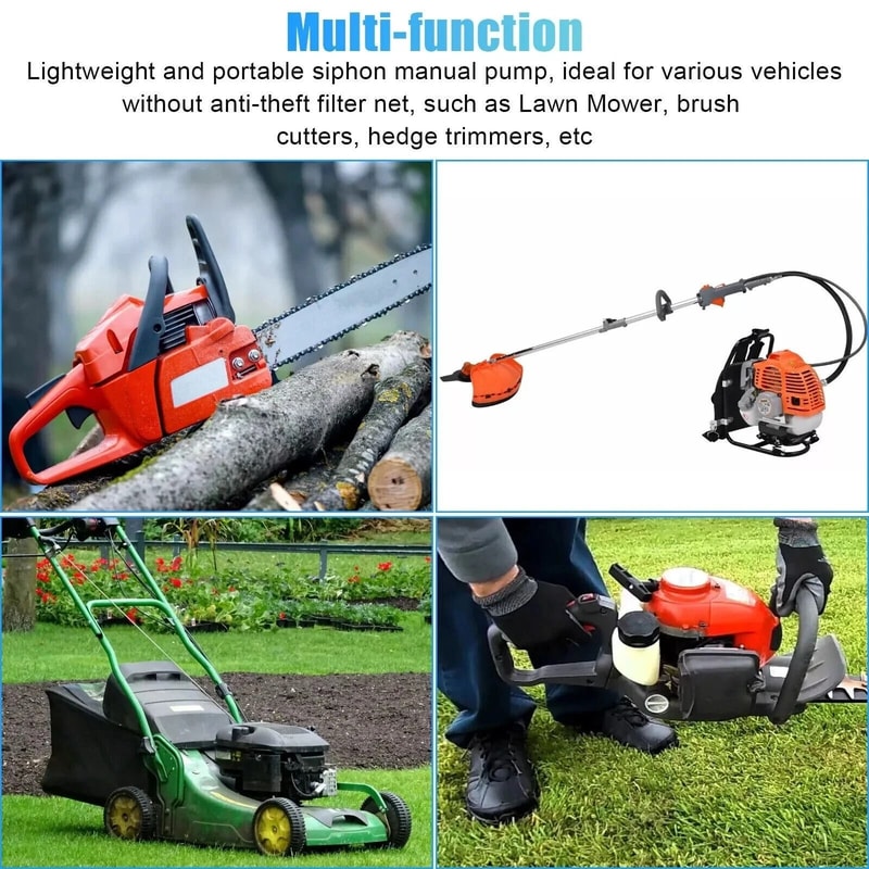 Portable Manual Siphon Hand Pump For Car Fuel Transfer Gasoline Petrol Diesel 5