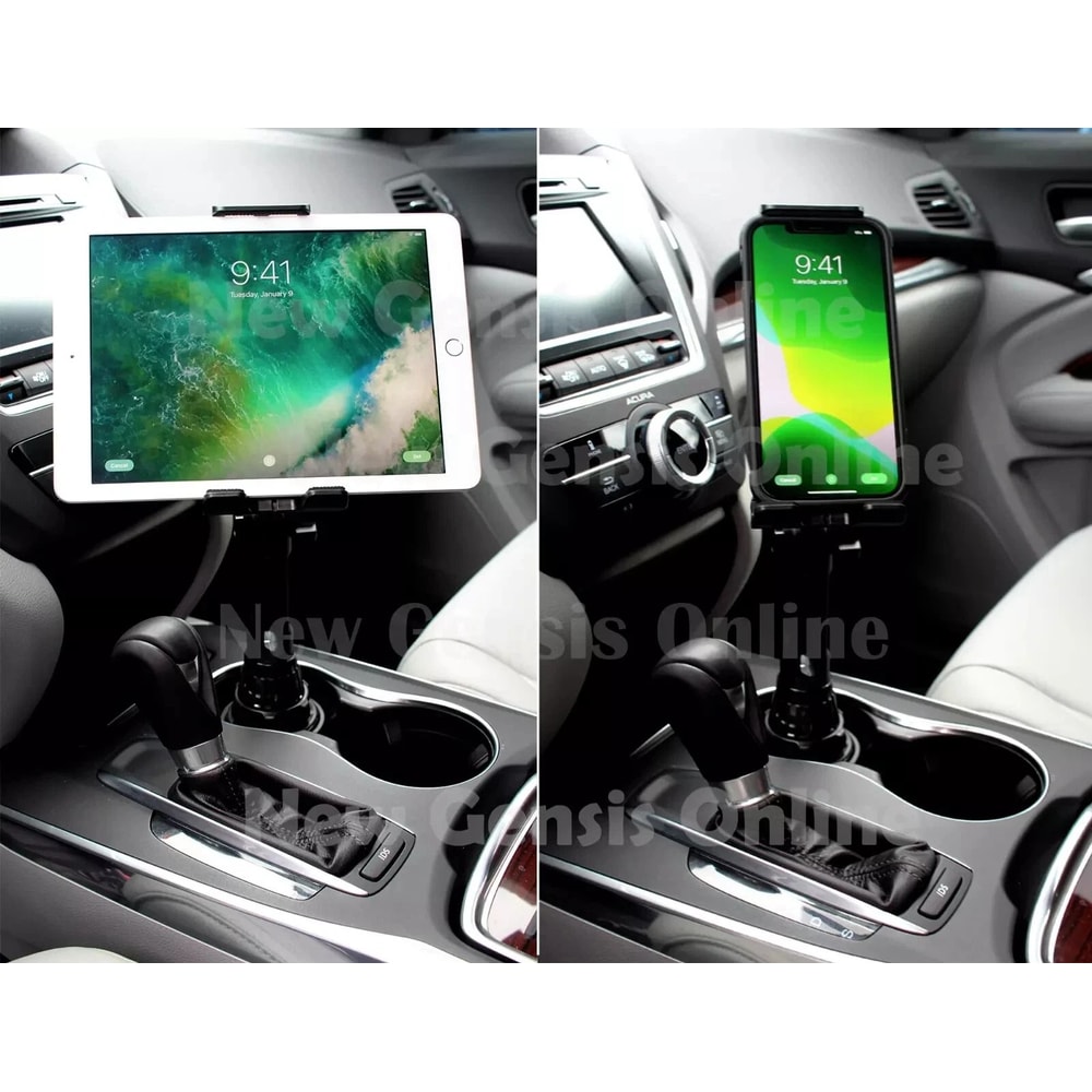 Adjustable Car Cup Holder Mount For Phones Universal Cradle With Extended Base 1