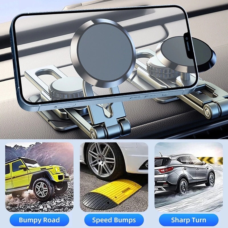 Magnetic Car Phone Holder Mount Universal Foldable Dashboard Stand 2