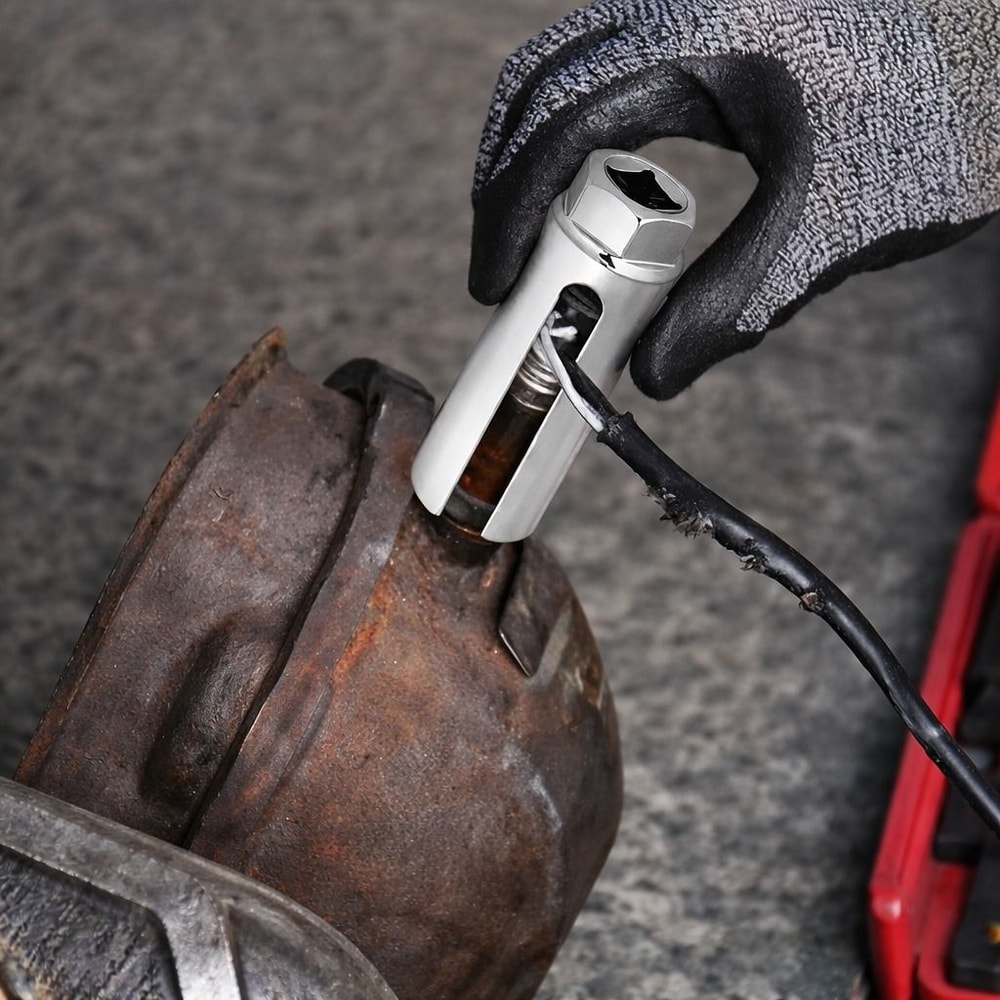 Oxygen Sensor Wrench Removal Tool Kit Sensor Socket Thread Chaser Set 0