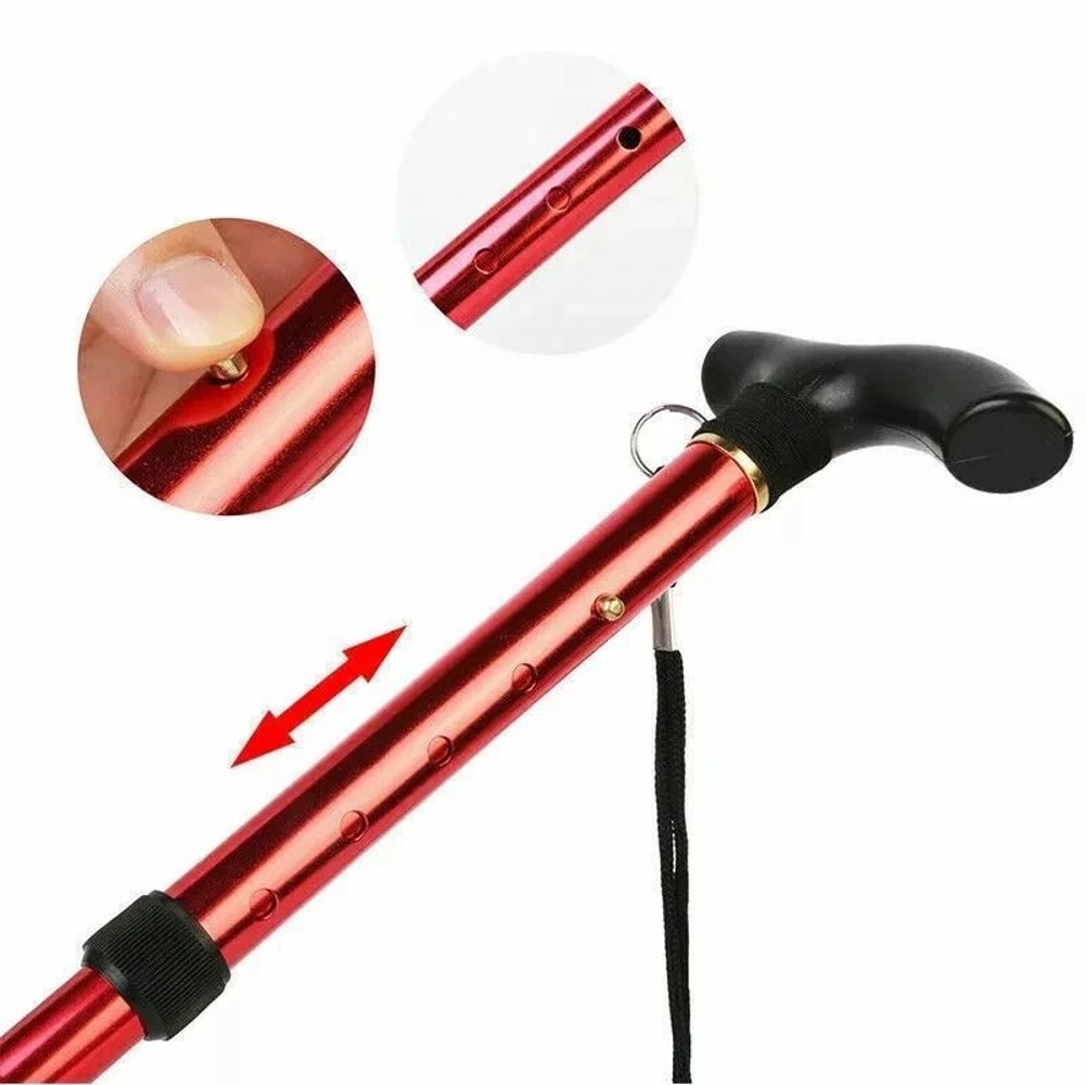 Adjustable Folding Cane Walking Stick Aluminum Collapsible For Travel Hiking Outdoor Use 5