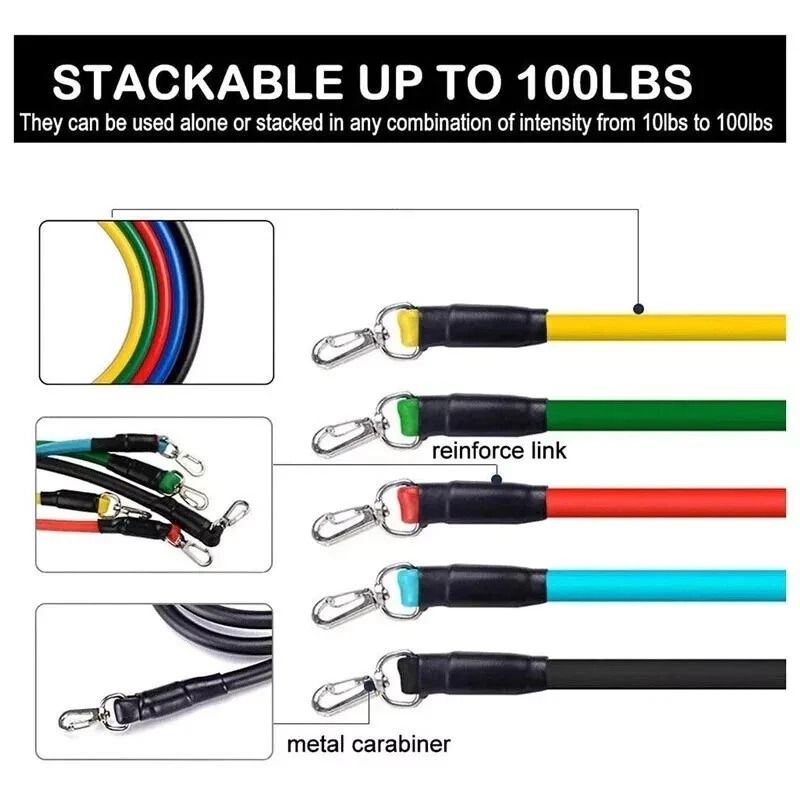 Resistance Band Set For Yoga Pilates Versatile Fitness Tube Workout Bands For Abs Muscle Strengt 7