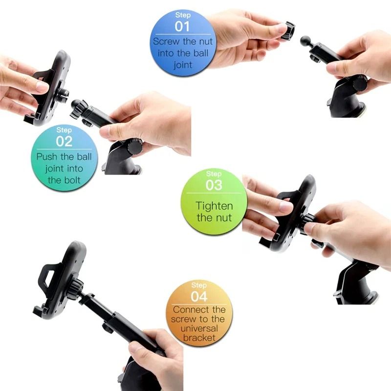 Universal Car Mount Holder Stand For Mobile Phones GPS Windshield Dashboard Compatible 4