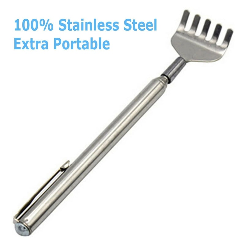 Telescopic Stainless Steel Back Scratcher Extendable Claw For Reaching And Relieving Back Pain 7
