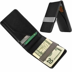 stainless steel money clip wallet - slim & stylish metal pocket holder for cash and credit cards