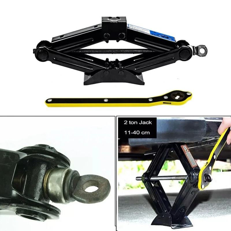 LaborSaving Car Scissor Jack Ratchet Wrench Tire Wheel Lug Wrench Tool 6