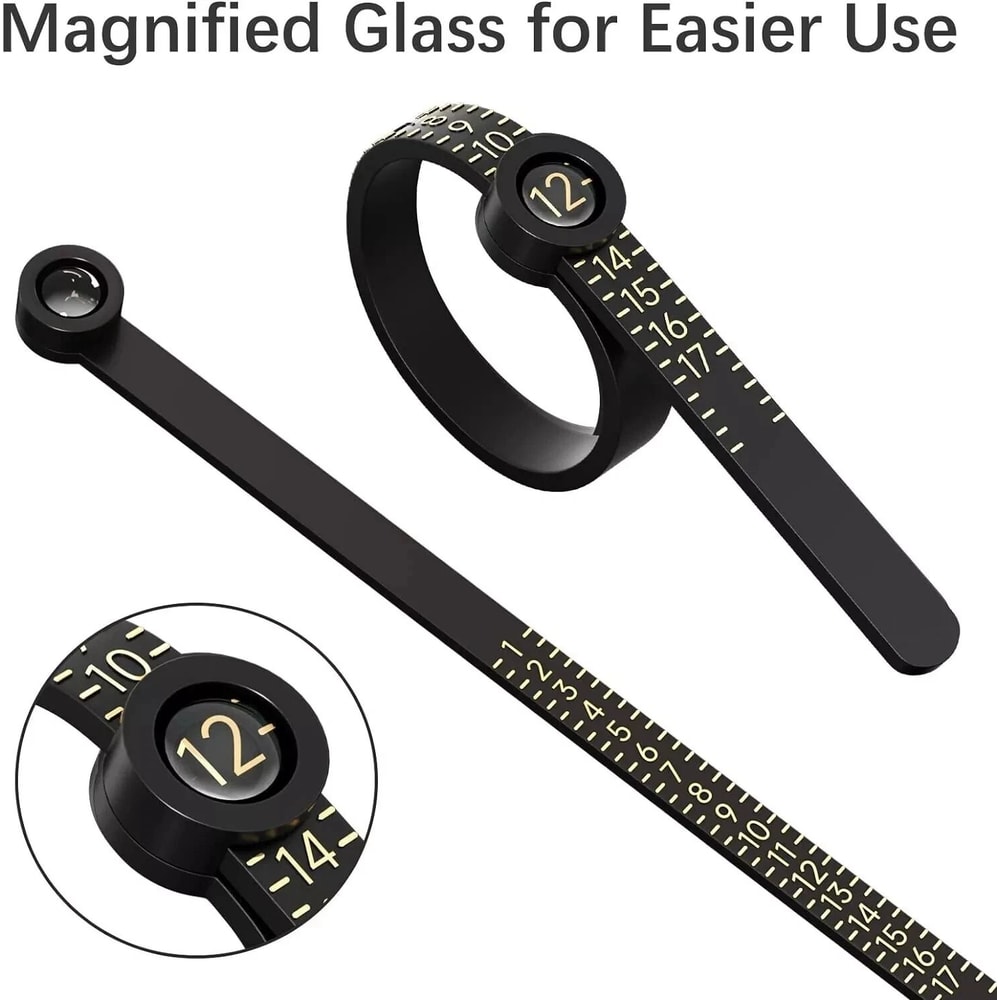Magnifier Ring Sizer Jewelry Sizing Tool With Reusable Finger Measurement 2