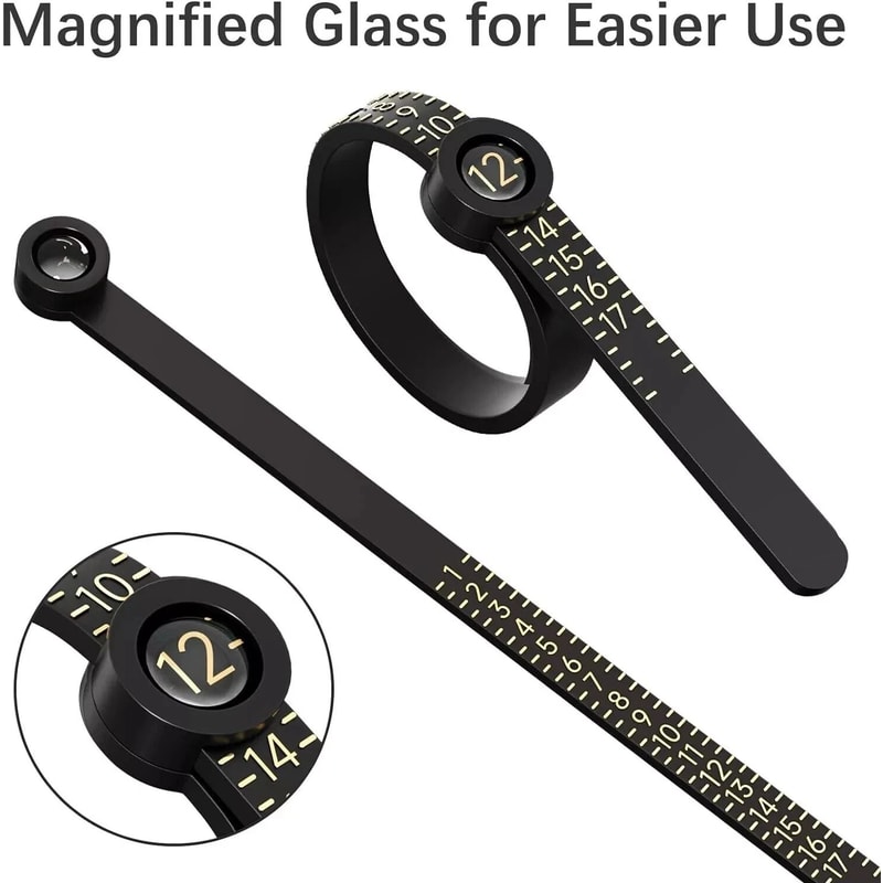 Magnifier Ring Sizer Jewelry Sizing Tool With Reusable Finger Measurement 2