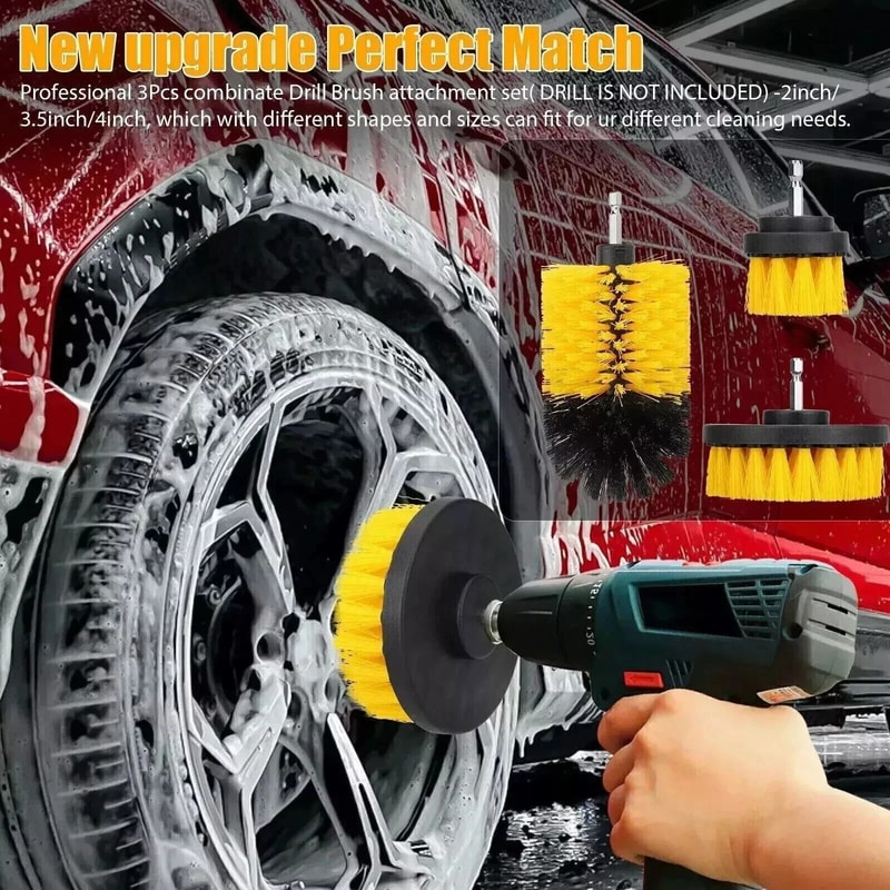 Drill Brush Set For Power Scrubber Attachments Ideal For Carpet Tile Grout Cleaning 2