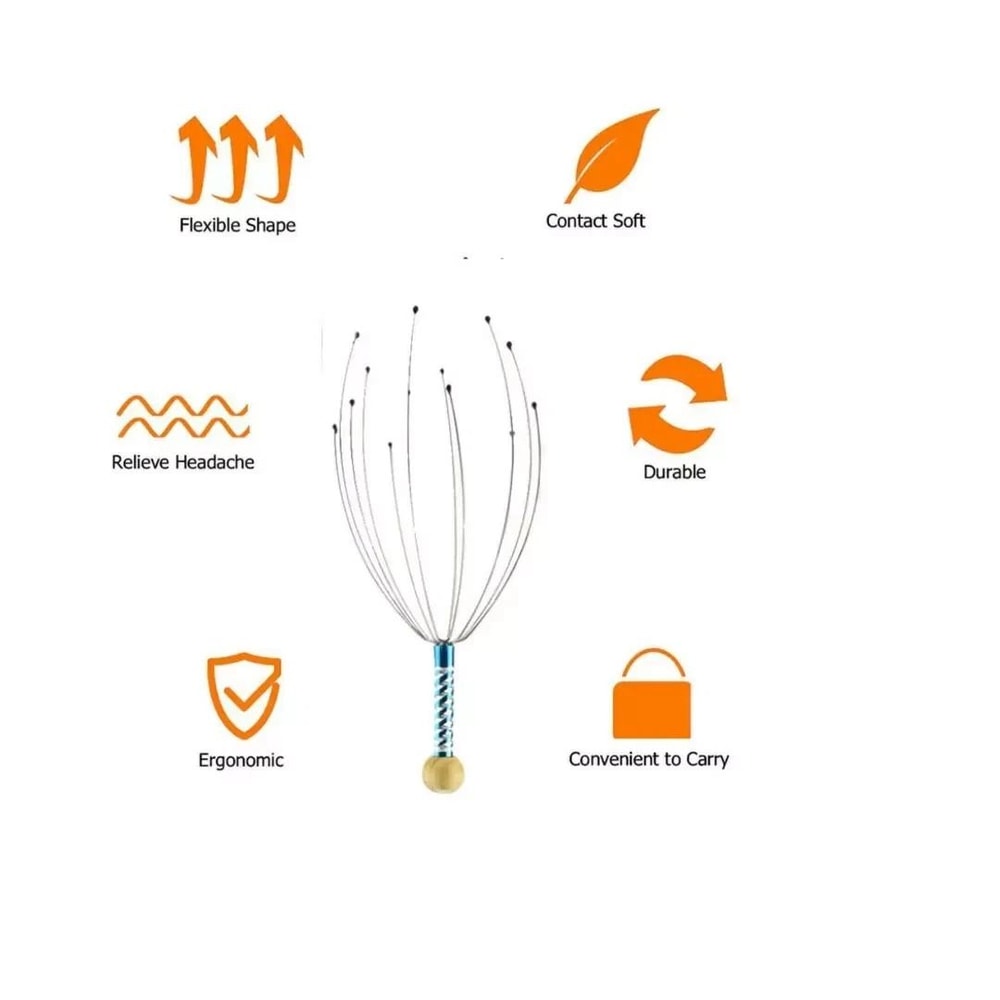 Head Massager Scratcher Neck And Scalp Massage For Stress Relief Relaxation Calm OctopusStyle Ma 4