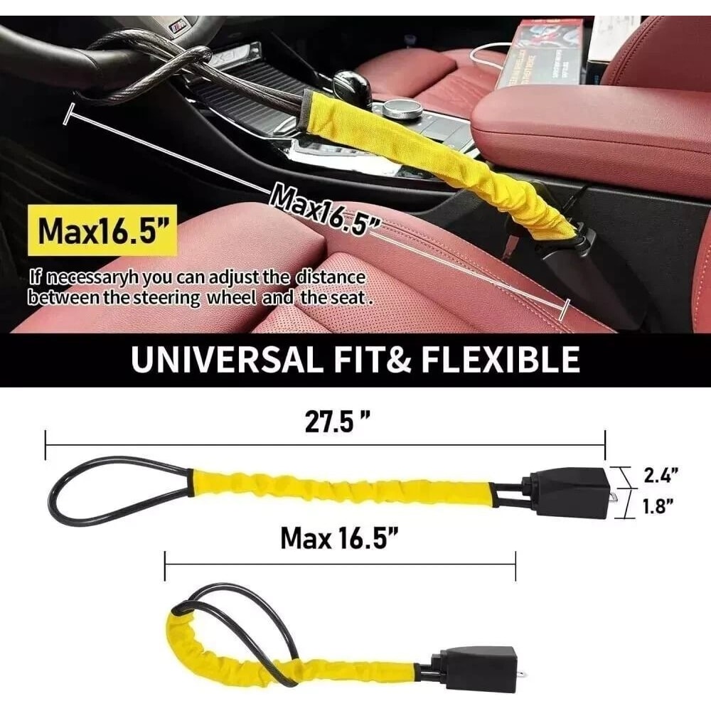 Universal AntiTheft Steering Wheel Lock For Car Truck And SUV Security 3
