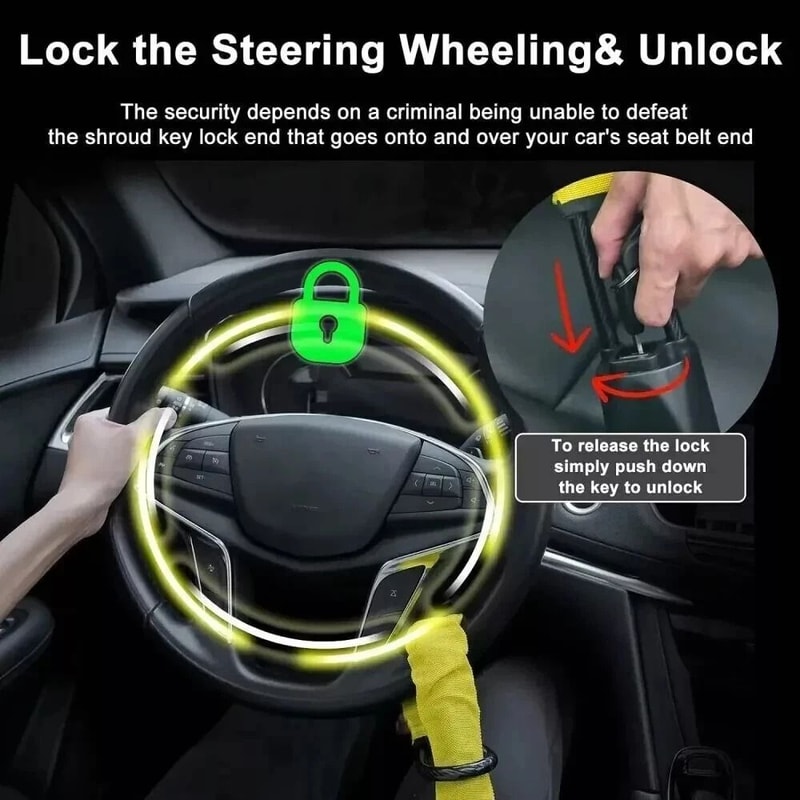 Universal AntiTheft Steering Wheel Lock For Car Truck And SUV Security 5