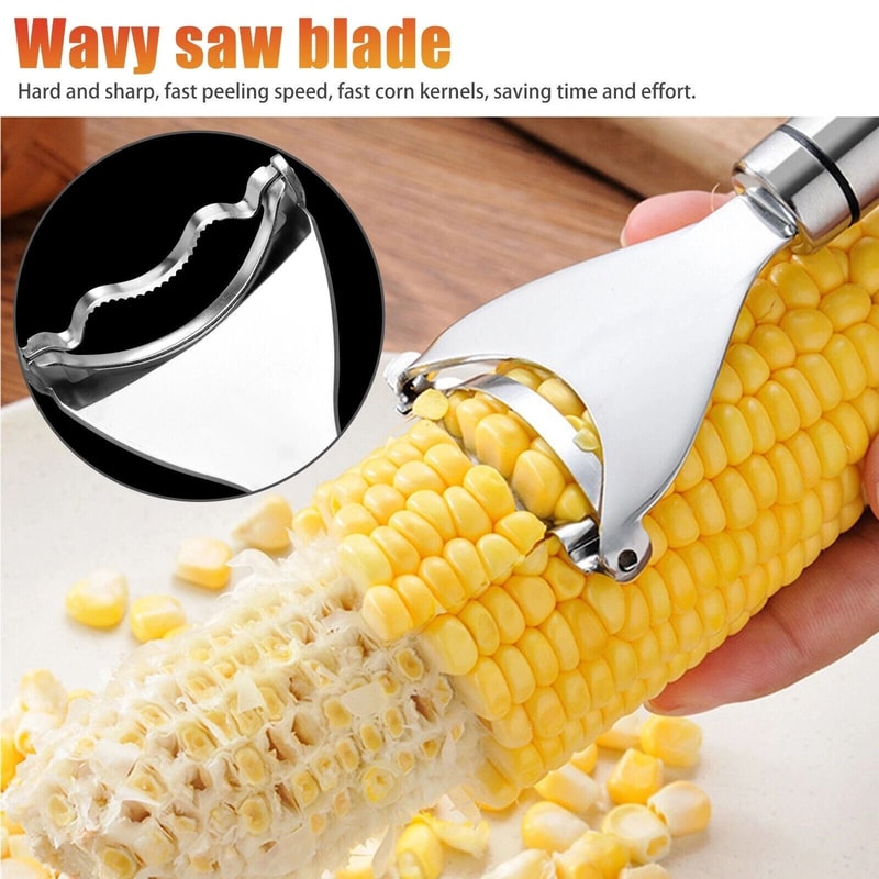 Stainless Steel Corn Cob Peeler Efficient Kitchen Cutter Thresher Tool For Corn Removal 5