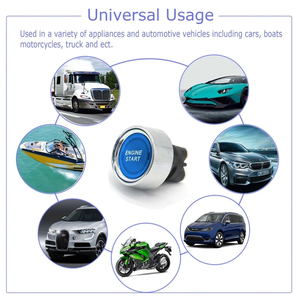 Universal Illuminated Engine Start Push Button Race Starter 1