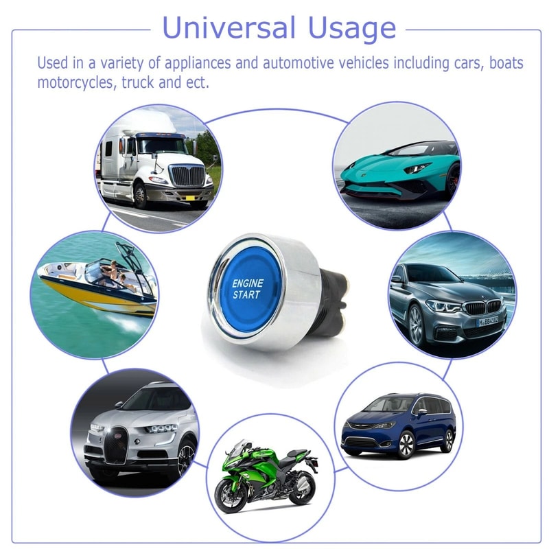Universal Illuminated Engine Start Push Button Race Starter 1