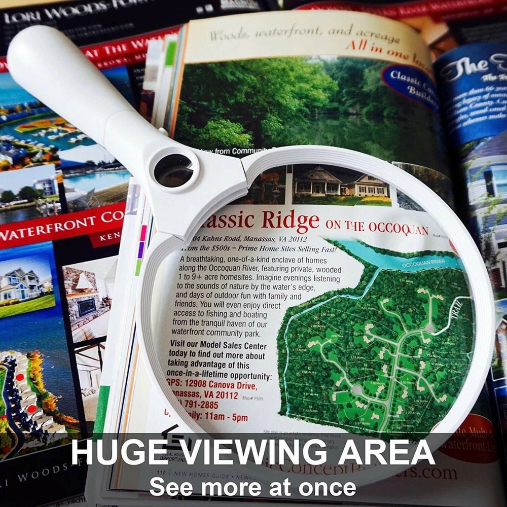 Large Handheld Magnifier With LED Lights Jewelry Loupe And Reading Magnifying Glass 7