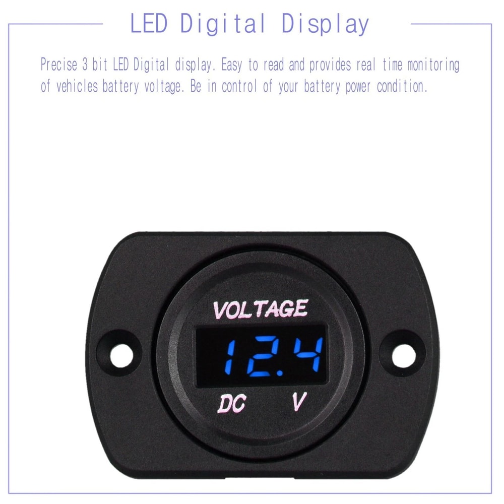 Digital Waterproof Voltmeter Gauge For Car Motorcycle Auto Meter 4