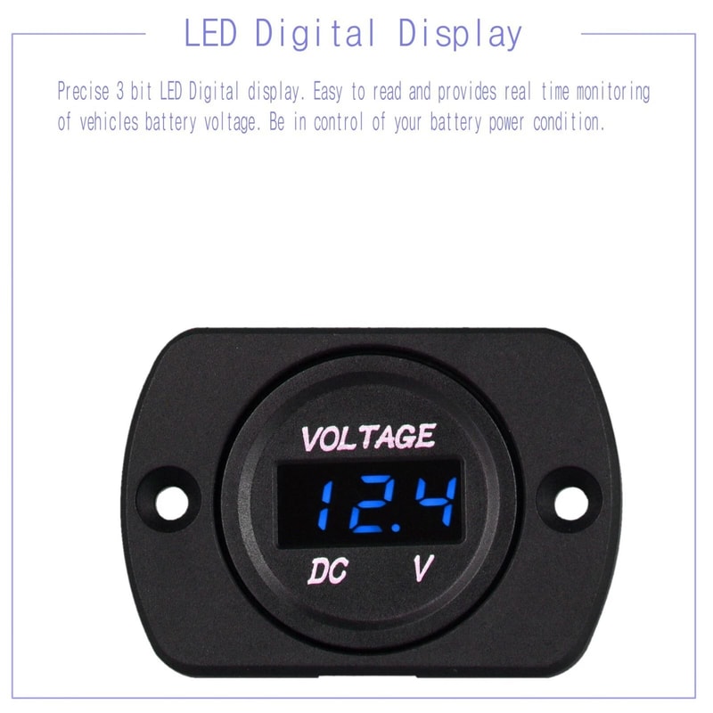 Digital Waterproof Voltmeter Gauge For Car Motorcycle Auto Meter 4