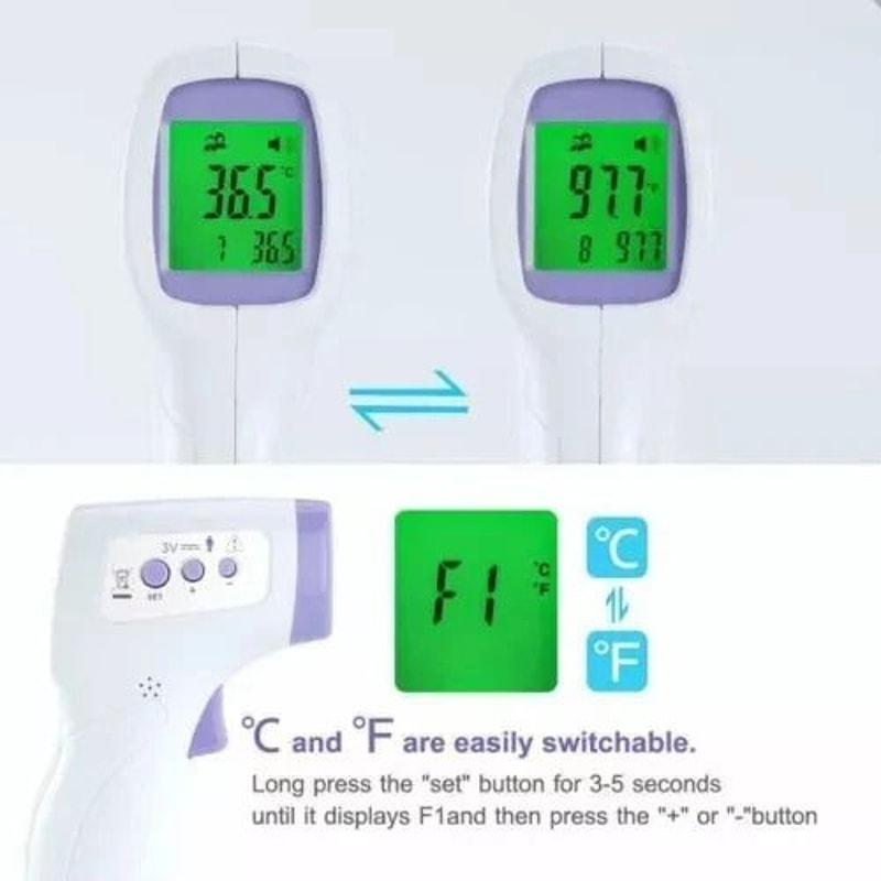Large LCD Digital Infrared Thermometer Noncontact Forehead Temperature Gun For Babies Adults 4