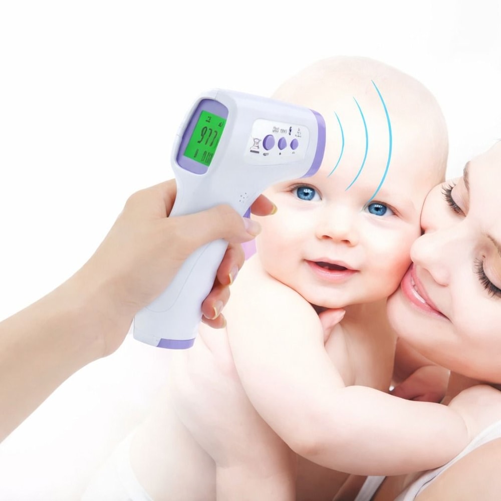 Large LCD Digital Infrared Thermometer Noncontact Forehead Temperature Gun For Babies Adults 0