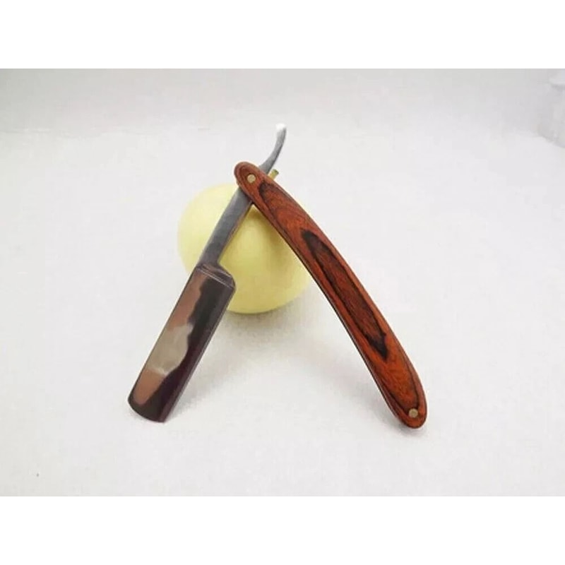 Classic Barber Beard Shaving Straight Edge Razor With Metal Wood Handle USA Style 3