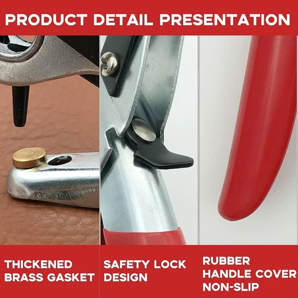Heavy Duty Leather Hole Punch Tool With Revolving Pliers Marker 2