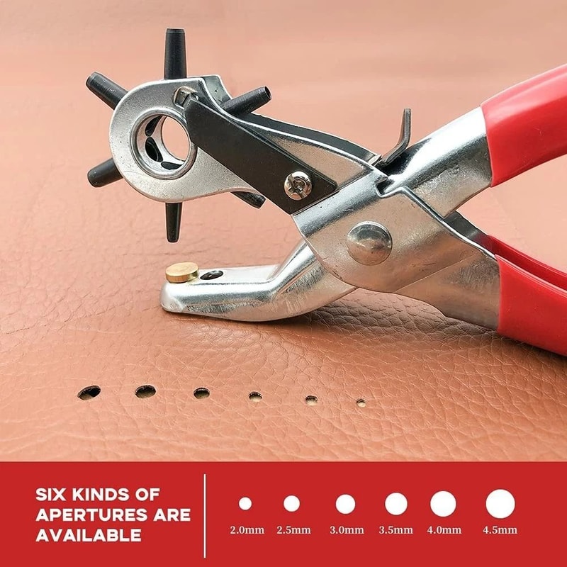 Heavy Duty Leather Hole Punch Tool With Revolving Pliers Marker 5