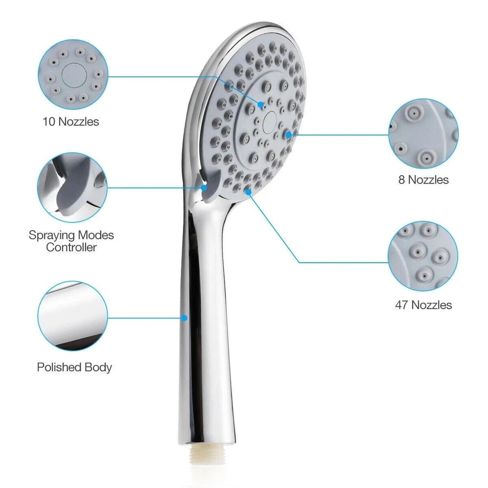 HighPressure Handheld Shower Head With Spray Settings And Hose 6