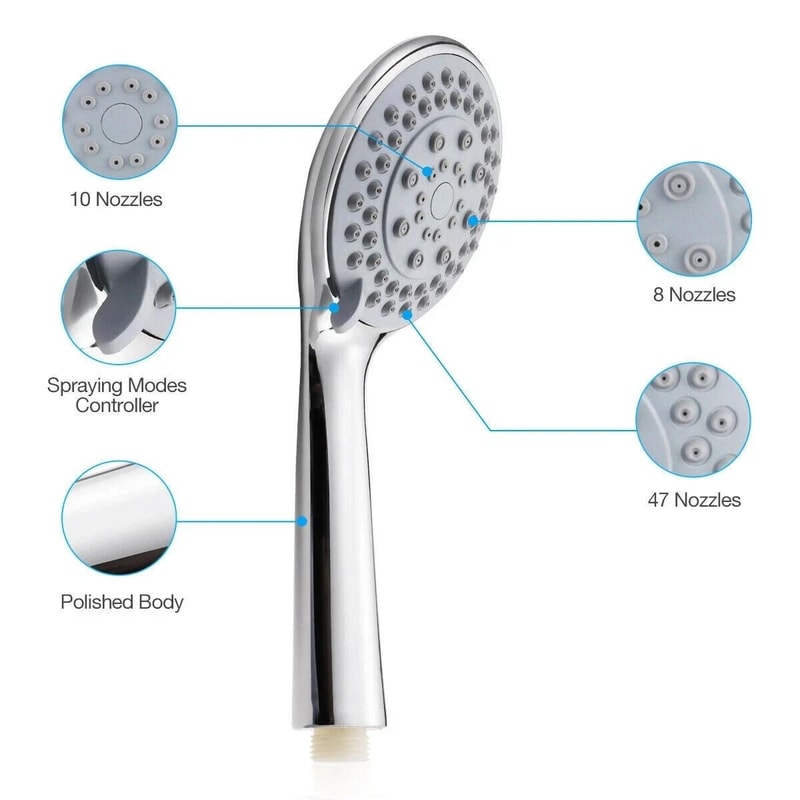 HighPressure Handheld Shower Head With Spray Settings And Hose 6