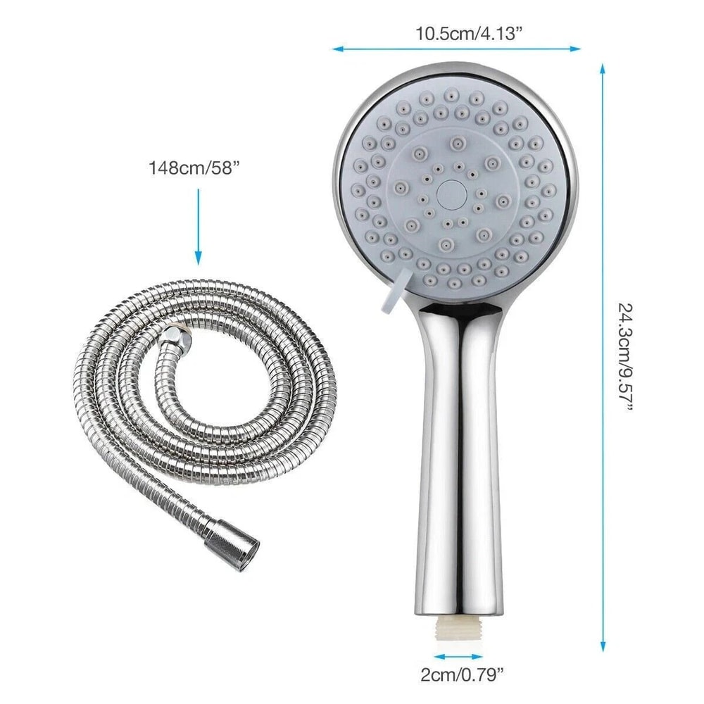 HighPressure Handheld Shower Head With Spray Settings And Hose 3