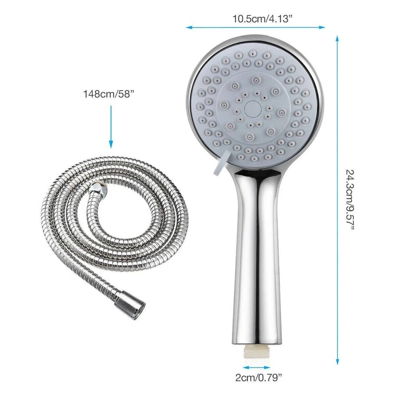 HighPressure Handheld Shower Head With Spray Settings And Hose 3