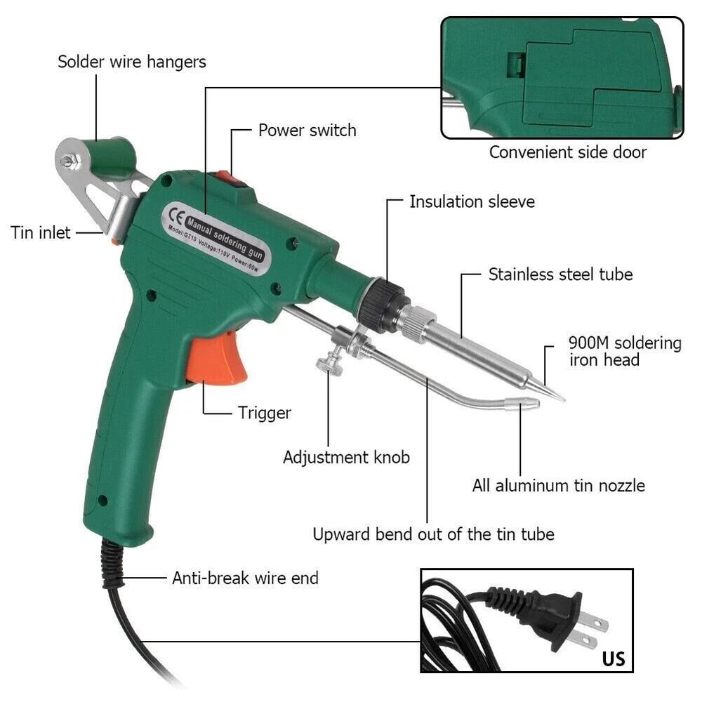Auto Electric Soldering Iron Gun With Solder Wire Tin Wire 1